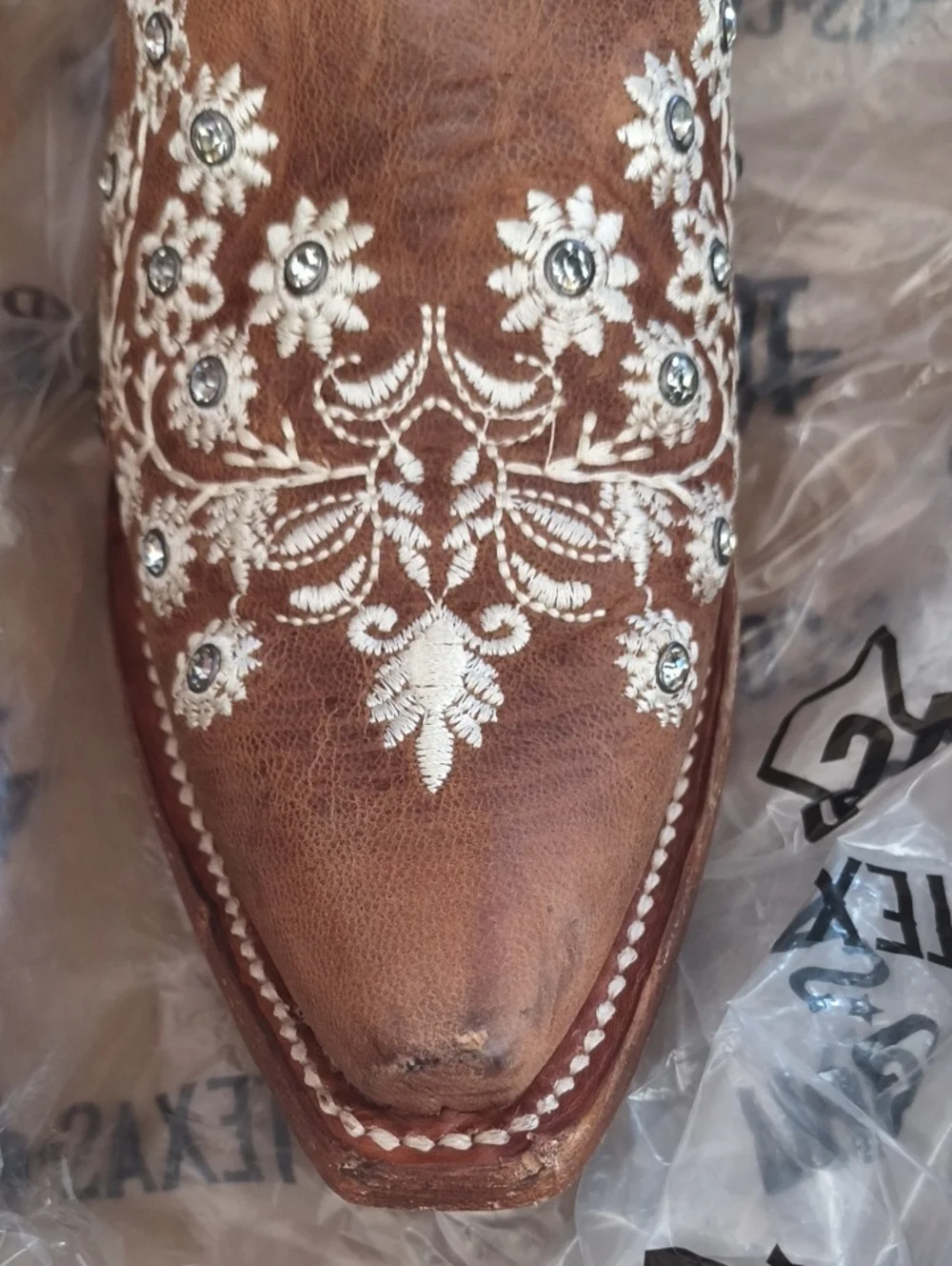 Brown Embroidered Western Cowboy Boots